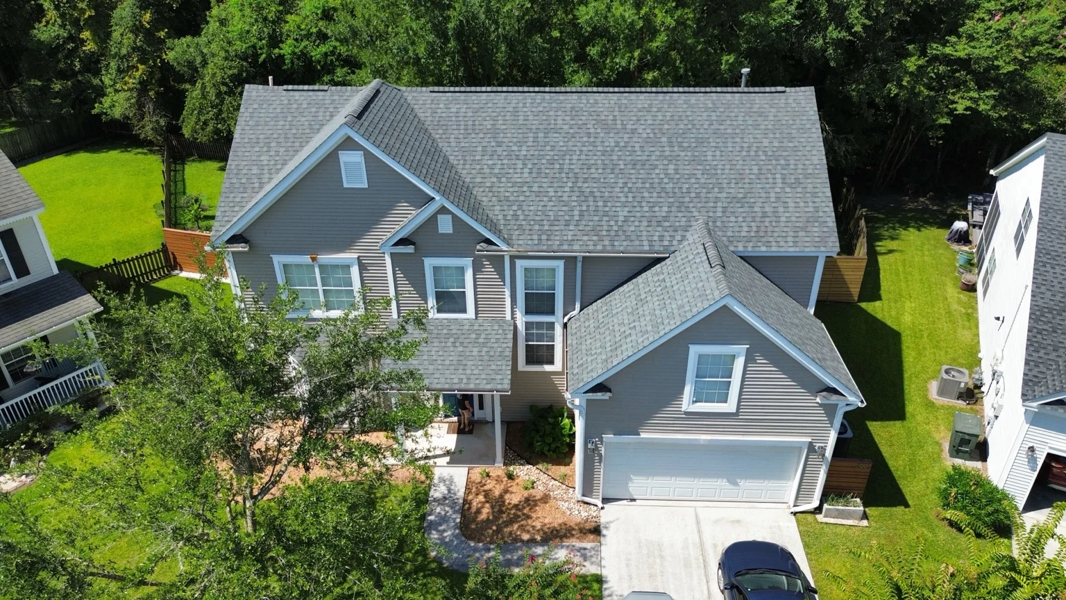 Completed Lucky Dog residential roofing project